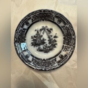Antique Podmore & Walker "Corean" Flow Black Mulberry Transferware Nappy Bowl
